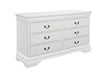 Louis Philippe 6-drawer Dresser White image
