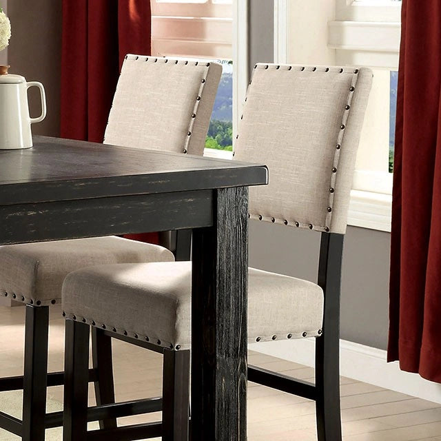 Sania II Antique Black/Beige Counter Ht. Chair (2/CTN)