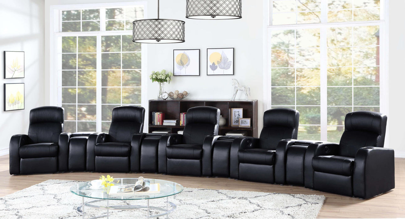 Cyrus Upholstered Recliner Home Theater Set