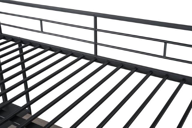 Cybill Full Loft Bed White, Silver, & Black