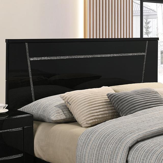 MAGDEBURG Cal.King Bed, Black & White