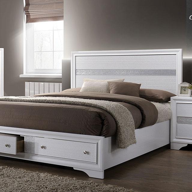 CHRISSY E.King, Full, & Queen Bed White, Grey, & Black