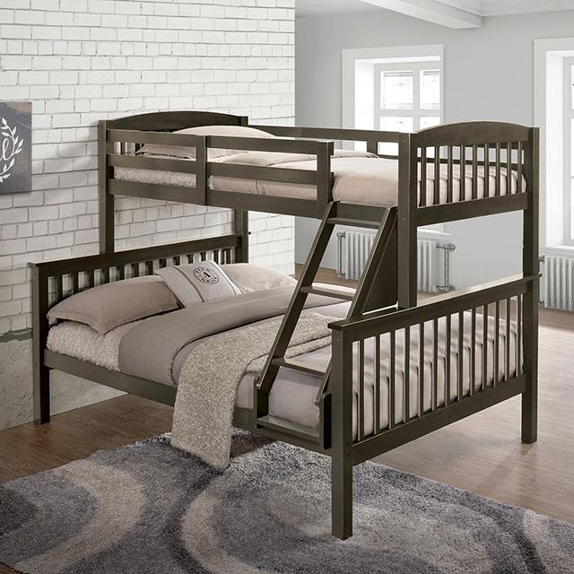 Brookings Twin/Full Bunk Bed White, Brown & Black