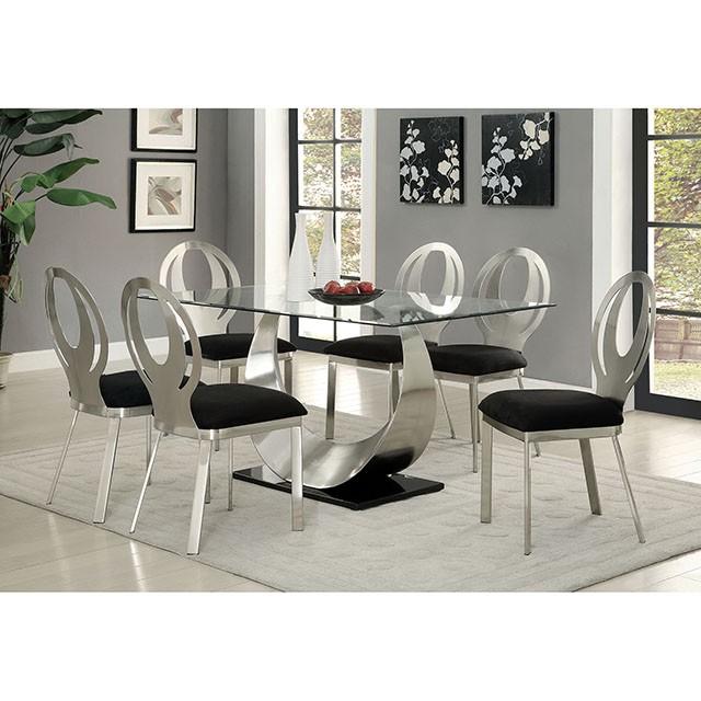 ORLA Silver/Black Side Chair (2/CTN)