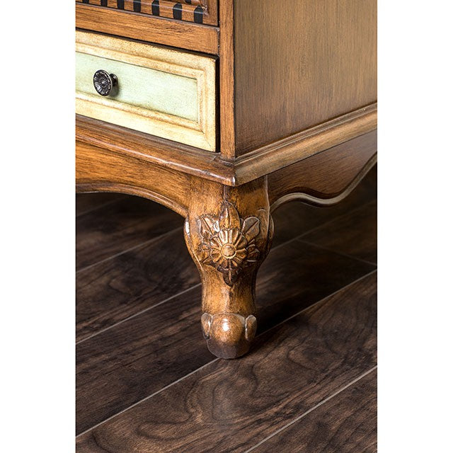 DESREE Multi/Antique Walnut Accent Chest