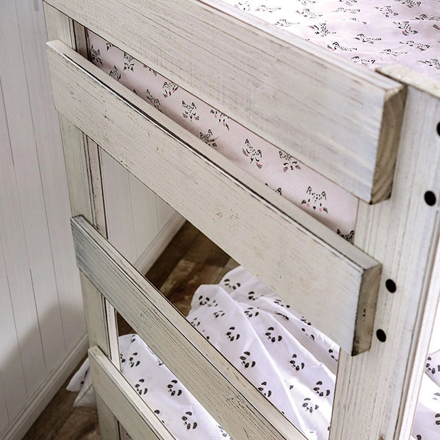 Arlette Twin/Twin Bunk Bed Brown, Black, Gray, & White