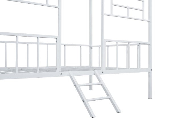 Rhonda Twin Loft Bed White, Silver, & Black